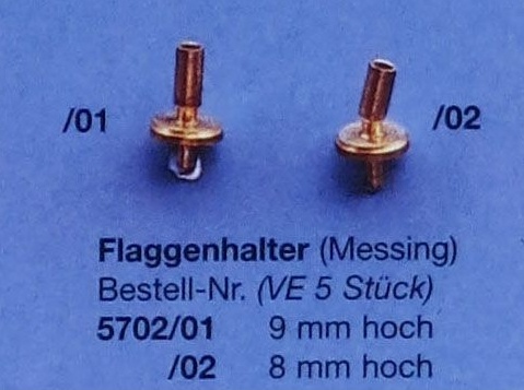 Flaggen Halter gerade 9mm hoch