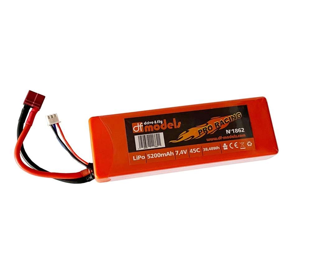 LiPo Akku 2S - 7,4 Volt, 5200mAh, 45C - ECKIG