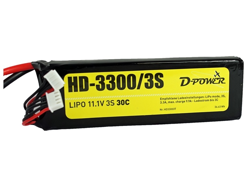 D-Power HD-3300 3S Lipo (11,1V) 30C - T- Stecker